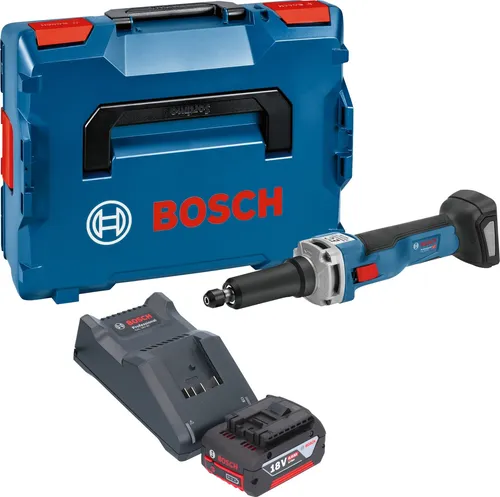Bosch GGS 18V-23 LC Akku Geradschleifer 18 V mit Akku und Ladegerät - Vielseitiger Akku Geradschleifer mit bürstenlosem Motor für hohe Leistung und Sicherheit. Ideal für präzise Arbeiten in der Werkstatt. Inklusive 4,0 Ah Akku und Ladegerät.