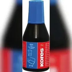 Kores Stempelfarbe ohne Öl, 27ml blau mit Verstreicher # SF71308
