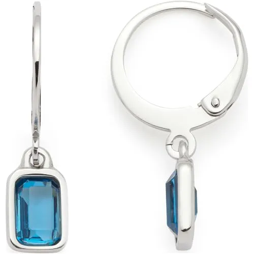 JEWELS BY LEONARDO Ohrhänger Ciao Sophia - Ohrringe für Damen, elegante Klapp-Creolen aus rostfreiem Edelstahl mit blauen Glaskristallen, allergikerfreundlich und alltagstauglich für vielseitige Looks.