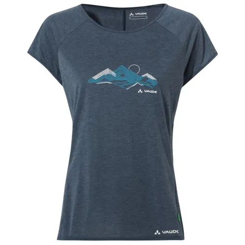 Vaude Damen Tekoa II T-Shirt M - Blau - Atmungsaktives Relaxed-Fit T-Shirt aus Lyocell für Damen, ideal für Bergwanderungen. Es bietet hohen Tragekomfort und reguliert die Feuchtigkeit.