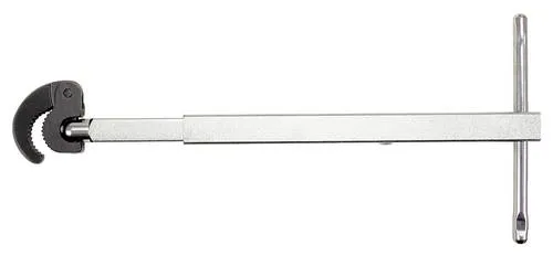 KS Tools 1261000 Standhahn-Mutternschlüssel - Schraubenschlüssel mit schwenkbarem Quergriff für optimale Kraftübertragung, ideal für Sanitärmontage und verstellbar durch Teleskop-Auszug.