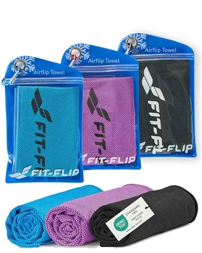 Fit-Flip Kühltuch 3er Set – Kühlendes Handtuch für Fitness und Sport