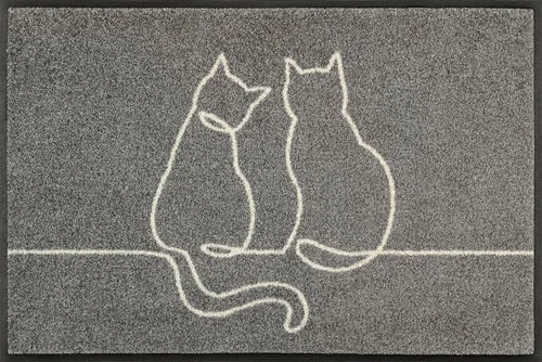 wash+dry Fußmatte Lovetails 50x75cm - Waschbar und Rutschfest - Fußmatte für innen und überdachten Außenbereich, aus robustem Nylonflor, pflegeleicht bis 60°C, ideal für Allergiker und Tierbesitzer.