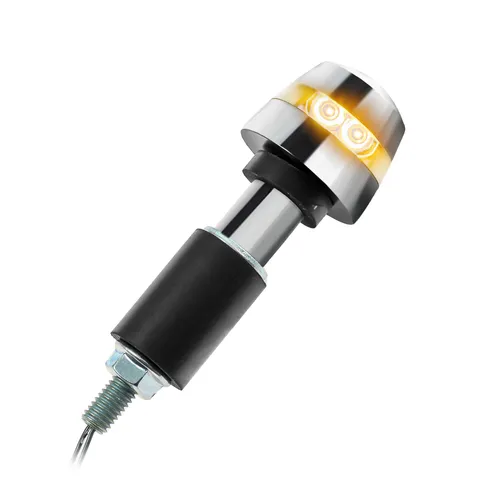 Kellermann BL 2000 Chrom Lenkerendenblinker  - Hochwertige Lenkerendenblinker in Chrom für vorne, ideal für individuelle Motorradumbauten und optimale Sichtbarkeit.