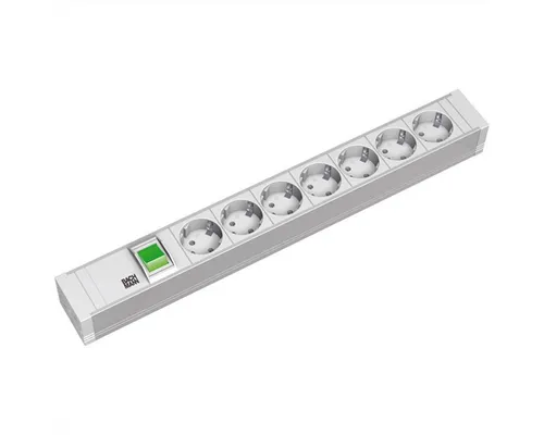 Bachmann 333.600 Steckdosenleiste 7fach Grau - Steckdosen & Zubehör, platzsparende 1,5 Höheneinheiten für optimale Integration in IT-Racks.