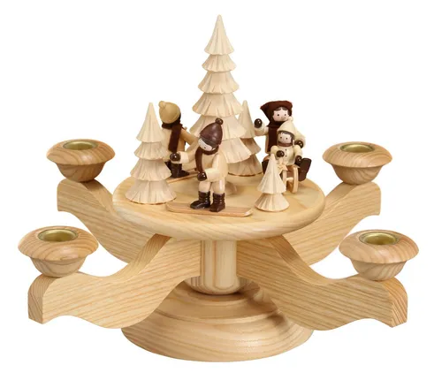 Volkskunstwerkstatt Unger Kerzenständer Adventsleuchter Wintersport