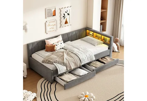 HAUSS SPOLE Schlafsofa 90x200cm mit USB+Typ C und LED-Licht von HAUSS SPOLE