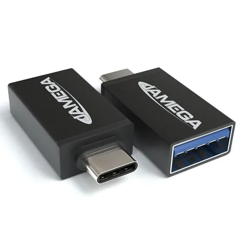 JAMEGA – USB C auf USB A 3.0 OTG Adapter 2er Pack kompatibel mit MacBook Pro 2017/2016, Google Chromebook Pixelbook, Samsung Galaxy S9 S8 Note8, Huawei, Google Pixel UVM.