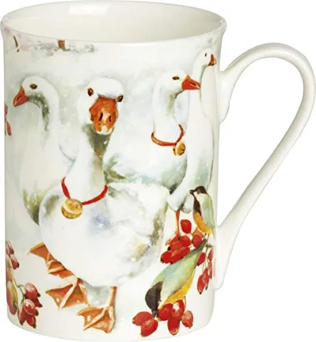 IHR - BOB789100 - Kaffeebecher, Gänse, Winter, Porzellan, 11cm x 8cm