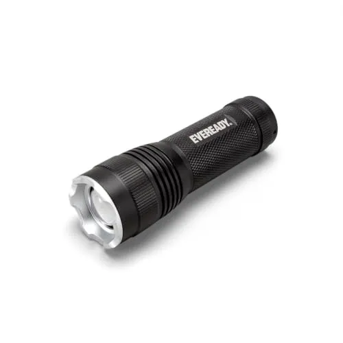 EVEREADY Energizer LED Taschenlampe, Schwarz, Super Hell Flashlight | Wasserfest, Camping Outdoor Notfall Tragbar, Batterien Inklusive, Verstellbar