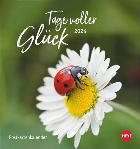 Tage voller Glück Postkartenkalender 2024. Kalender mit Postkarten zum Sammeln oder Verschicken. Inspirierende Fotos mit Sprüchen. Fotokalender zum Aufstellen oder Aufhängen.