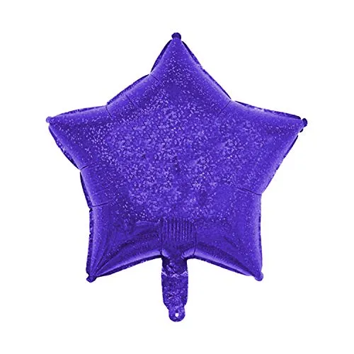 Kopper-24 Folienballon Stern 45 cm Luftballon Hochzeit Helium Ballon 18 Zoll Heliumballon Star Sternenballon XL Geburtsatag Party Deko Dekoration bunt JGA Folie SterneBlau (glitzernd)
