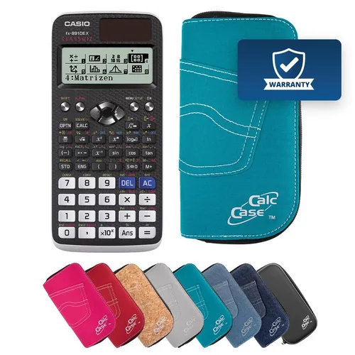 Casio FX-991DE X Schulrechner+Schutztasche, Schule & Studium-Basic Set Türkis