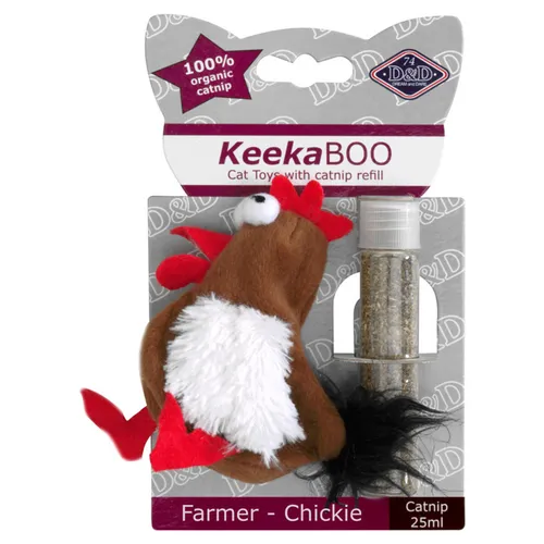 D&D Katzenspielzeug Farmer Chickie 9 cm mit Katzenminze für Katzen Spaß