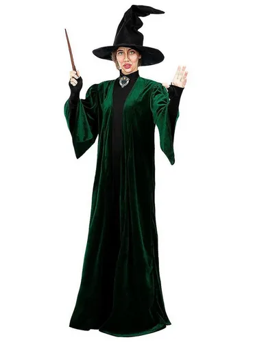 Funidelia Offizielles Professor McGonagall Kostüm für Damen - Kostüm-Outfits für Erwachsene – Exklusives Harry Potter Kostüm mit Kleid, Umhang und Hut für unvergessliche Karnevals- und Halloween-Feiern!