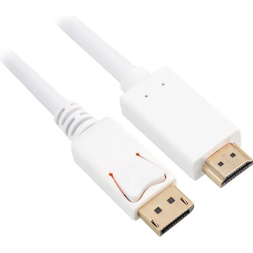 Sharkoon Adapterkabel Displayport 1.2 > HDMI 4K,weiss, 3 Meter (3 m) (4044951037728)