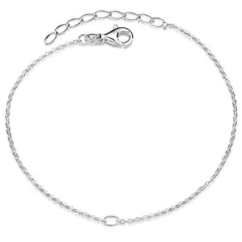 Materia Charms Armband Silber 925 - Damen Ankerkette echt SA-123-Silber