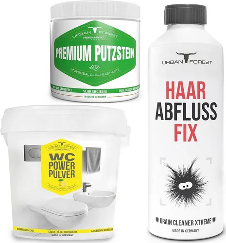 URBAN FOREST SPARSET WC Pulver + Abflussreiniger + Putzstein Badreiniger (3-St)
