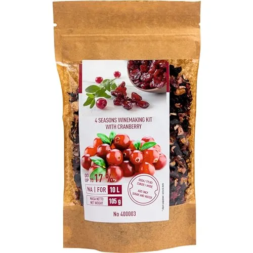 lilawelt24 Weinset, Set für Wein getrocknete Preiselbeeren Fertiges Weinset 4 Jahreszeiten