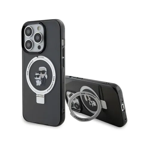 Karl Lagerfeld iPhone 15 Pro Hülle Hardcase - Magsafe mit Ringstand - Taschen & Schutzhüllen, stylische und funktionale Schutzhülle mit Magsafe und integriertem Ringstand für optimalen Halt und Schutz.