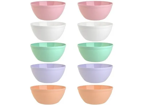 Engelland Müslischüssel Plastikschale, 900 ml, PP-Kunststoff (BPA-frei), (Vorteils-Set, 10-tlg), spülmaschinengeeignet, mikrowellengeeignet, Ø 16 cm, BPA-frei