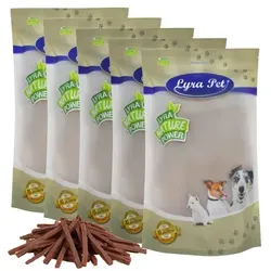 Lyra Pet® Rinderdörrfleisch Sticks 5 kg - Hundefutter mit neuer Rezeptur und wiederverschließbarem Beutel. Proteinreiche, leicht verdauliche Snacks für artgerechte Fütterung – ideal für übergewichtige Hunde!