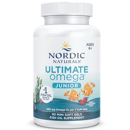 Nordic Naturals, Ultimate Omega JR, 90 glutenfreie Softgels, 680mg Omega-3 je Dosis, Sojafrei, GMO frei, Geschmacksneutral