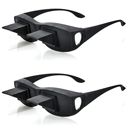 90° Blick Prismabrille - 2er Set Fernseh Lese Winkelbrille - Brillen für bequemes Lesen oder Fernsehen im Liegen, mit 90° Spiegellinsen für entspanntes Sehen ohne Kopfheben. Ideal für gemütliche Abende auf der Couch!