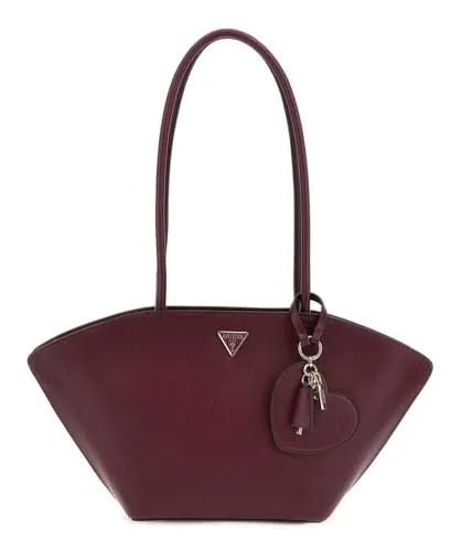 GUESS Bolena Schultertasche in Weinrot - Elegante Schultertasche mit geräumigem Hauptfach und mehreren Fächern für optimale Organisation. Verstellbarer Schulterriemen für individuellen Tragekomfort und ein sicherer Reißverschluss schützt Ihre Wertsachen.
