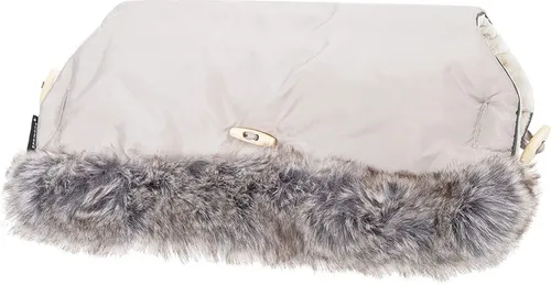 SPRINGOS Kinderwagen Muff_Handwärmer_45 x 40 cm_Beige_Webpelz_Knebelknöpfe_Wasserabweisend_Handschuh_Warm_Praktisch (Beige)