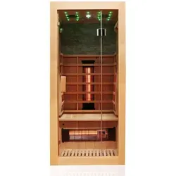 Infrarotkabine MILTON - Vollspektrum Hemlock Sauna für 1 Person - Saunen & Infrarot-Wärmekabinen: Genießen Sie entspannende Wärme mit der energiesparenden Infrarotsauna aus kanadischer Hemlocktanne, ausgestattet mit Bluetooth und LED Farblichttherapie.