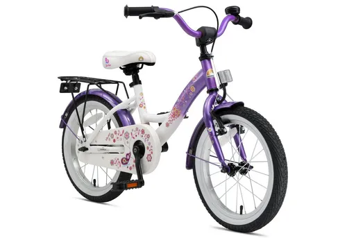BIKESTAR Kinderfahrrad für Mädchen 16 Zoll | Lila & Weiß - Kinderfahrrad ab 4 Jahren, leicht und stabil mit ISO-Tretlager für müheloses Treten. 60 Tage risikofrei testen!