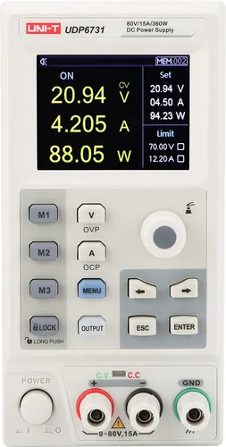 UNI-T Labornetzteil UDP6731, 360 W - Programmierbar und vielseitig einsetzbar - Netzgeräte und Netzteile mit hohem Leistungsverhältnis für Lehre und Forschung. Das hochauflösende LCD-Display ermöglicht präzise Messungen und einfache Bedienung.