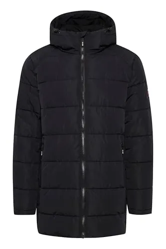 Indicode Hersh Steppjacke Herren Parka - Warm Wattierte Winterjacke mit Kapuze - Funktionsjacken, gefüttert und robust, ideal für kalte Tage mit hochabschließender Kapuze und praktischen Taschen.