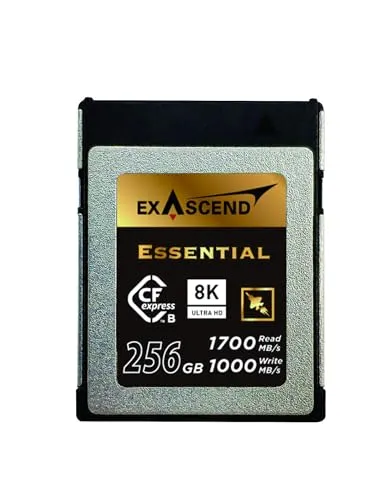 Exascend 256G/512G/1TB Essential CFExpress Card Type-B, bis zu 1.700MB/s, kompatibel mit Canon, Nikon, Panasonic und anderen Kameras.