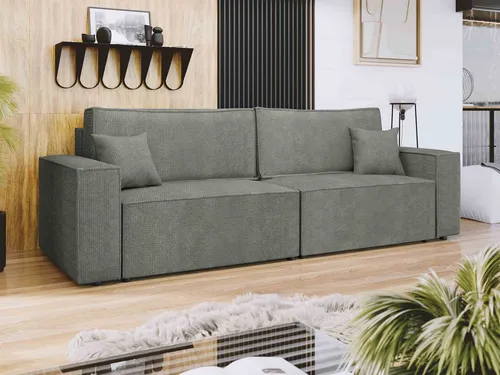 MIRJAN24 Schlafsofa Karl mit Schlaffunktion und Stauraum, grau - Praktisches Schlafsofa mit zwei Bettkästen für zusätzlichen Stauraum. Ideal für Gäste und gemütliche Abende. Maße: 245x90x82 cm, vielseitig einsetzbar.