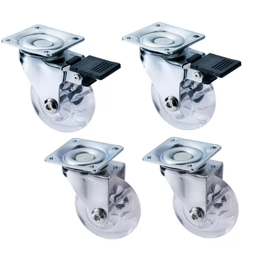 Stk. Transportrolle, Möbelrolle,2 xLenkrolle mit Bremse 2 x Ohne 35 kg - 50 mm 4