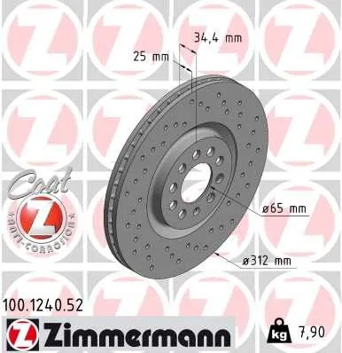 Zimmermann Bremsscheibe SPORT Z 100.1240.52 - Bremsscheiben für sportliche Fahrweise, optimierte Bremsleistung und hohe Wärmebeständigkeit für maximalen Fahrspaß.