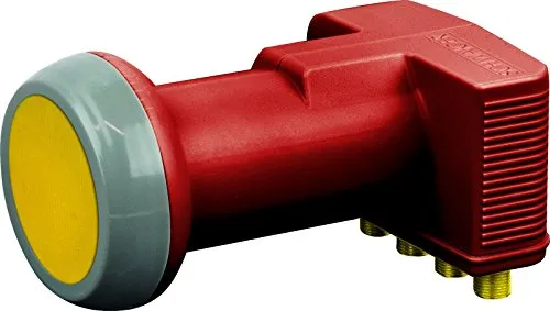 SCHWAIGER SPS6844R 511 Quad LNB Low Noise Blockconverter Sun Protect digital hitzebeständig LNB-Kappe Satellitenschüssel-Zubehör Direktanschluss Wetterschutz vergoldete Kontakte rot