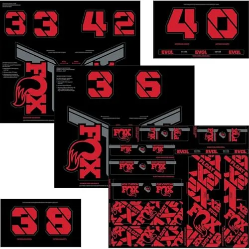 FOX Aufkleber-Set – Gabel und Stoßdämpfer – Rot - Auto-Aufkleber für Mountainbiking-Fans, aus hochwertigem Vinyl für Langlebigkeit und auffälligen Look.