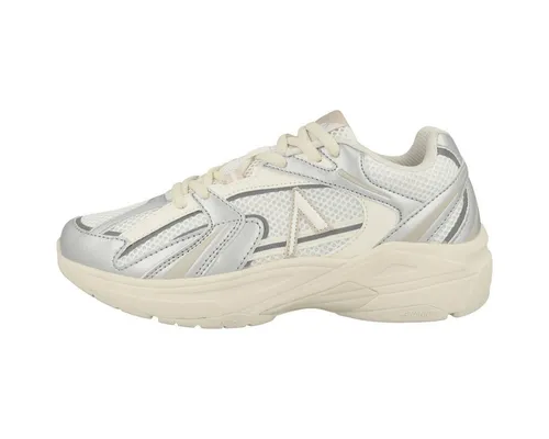 ARKK Copenhagen Damen Sneaker Low Oserra Silber 37 - Damen-Sneaker mit leichter Mesh-Oberfläche und veganen Lederpatches für optimale Atmungsaktivität. Gepolsterter Fersenbereich und Swann Soleport-System bieten zusätzlichen Halt.