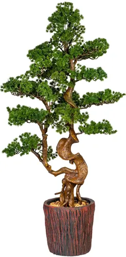 Kunstbonsai Perreux Bonsai Lärche - 125 cm - Künstliche Pflanzen mit beeindruckender Höhe von 125 cm, ideal für eine grüne Raumgestaltung. Inklusive stilvollem Magnesiatopf, der das Gesamtbild perfekt abrundet.