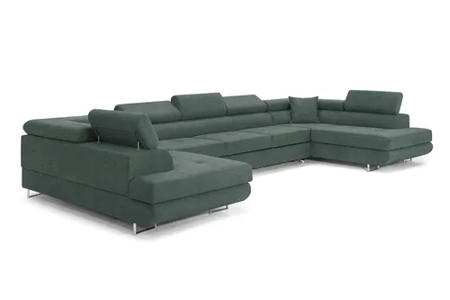 Ecksofa mit Schlaffunktion PASTI XXL U-Form, Salbeigrün von COMFORTINO INDUSTRIAL FURNITURE