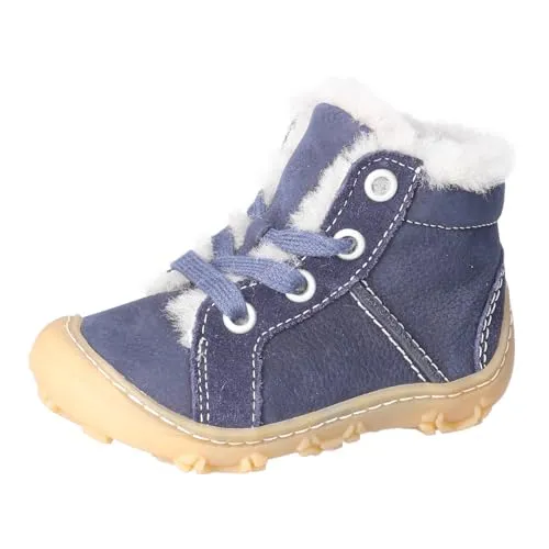 RICOSTA Jungen Barfußschuhe ELIA - Wanderschuhe für Baby und Kleinkinder, aus hochwertigem Lammfell und Naturkautschuk, sorgen für optimalen Komfort und sind ideal zum Lauflernen.