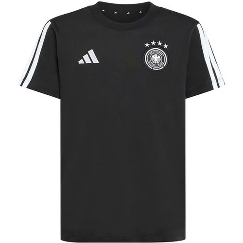 ADIDAS Kinder Fanshirt Deutschland DFB DNA - Das adidas Deutschland DNA T-Shirt für Kinder überzeugt mit weichem, atmungsaktivem Baumwollmaterial und bietet hohen Tragekomfort. Mit klassischem Rundhalsausschnitt und 3-Streifen-Design ist es ideal für kleine Fans, ob beim Sport oder in der Freizeit.