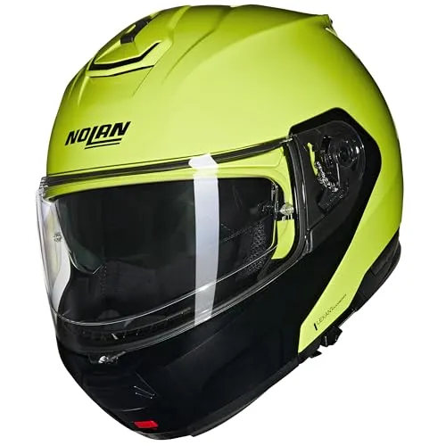 Nolan N100-6 Mivedi Klapphelm - Hellgrün/Schwarz - M - Modularer Motorradhelm mit Dual Action Kinnschutz-Öffnungssystem, ideal für Flexibilität und Komfort. Perfekte Passform dank LPC-Technologie und N-Com bereit für nahtlose Kommunikation.