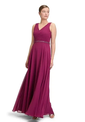 Vera Mont Damen Abendkleid mit Plissee 36, Sweet Berry in rot von Vera Mont