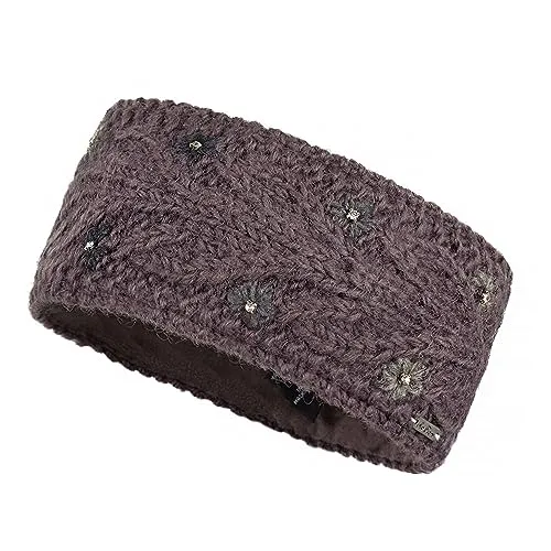 Gestricktes Stirnband mit Strasssteinen Modell Flora Rosenholz 4512