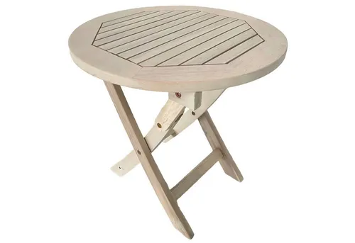 ESTEXO Klapptisch 48 cm Rund aus Akazienholz - Klapptisch aus massivem Akazienholz; witterungsbeständig und platzsparend; ideal für Balkon, Garten oder Camping.