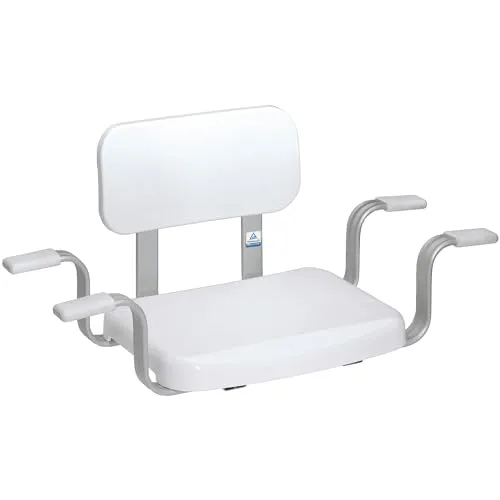 Weinberger Badewannensitz mit Rückenlehne (150 kg) - Duschhocker für sicheren Halt in der Badewanne, bis 150 kg belastbar und mit ergonomischer Rückenlehne für zusätzlichen Komfort.